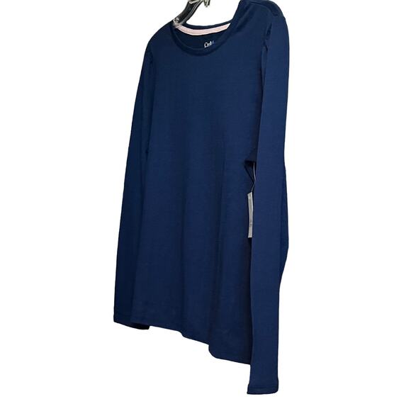 CROFT & BARROW LONG SLEEVE ROUND NECK TOP, WOMENS, XL, NAVY BLUE, CASUAL, NWT - Picture 3 of 10